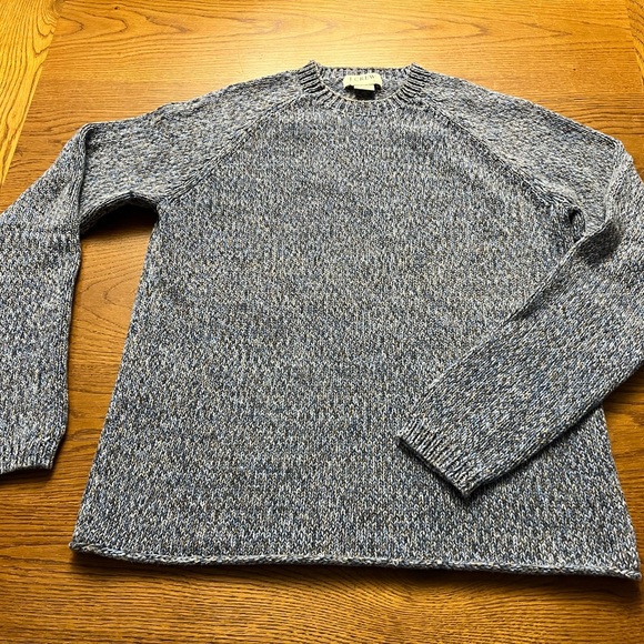 Thick J Crew heavy cotton rag knit Men's Blue Sweater - Picture 5 of 8